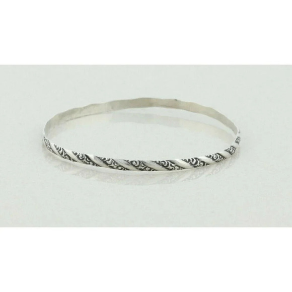 Unbranded Jewelry - Sterling Silver Bangle Bracelet 8" inch Round 2 5/8" inch Diameter